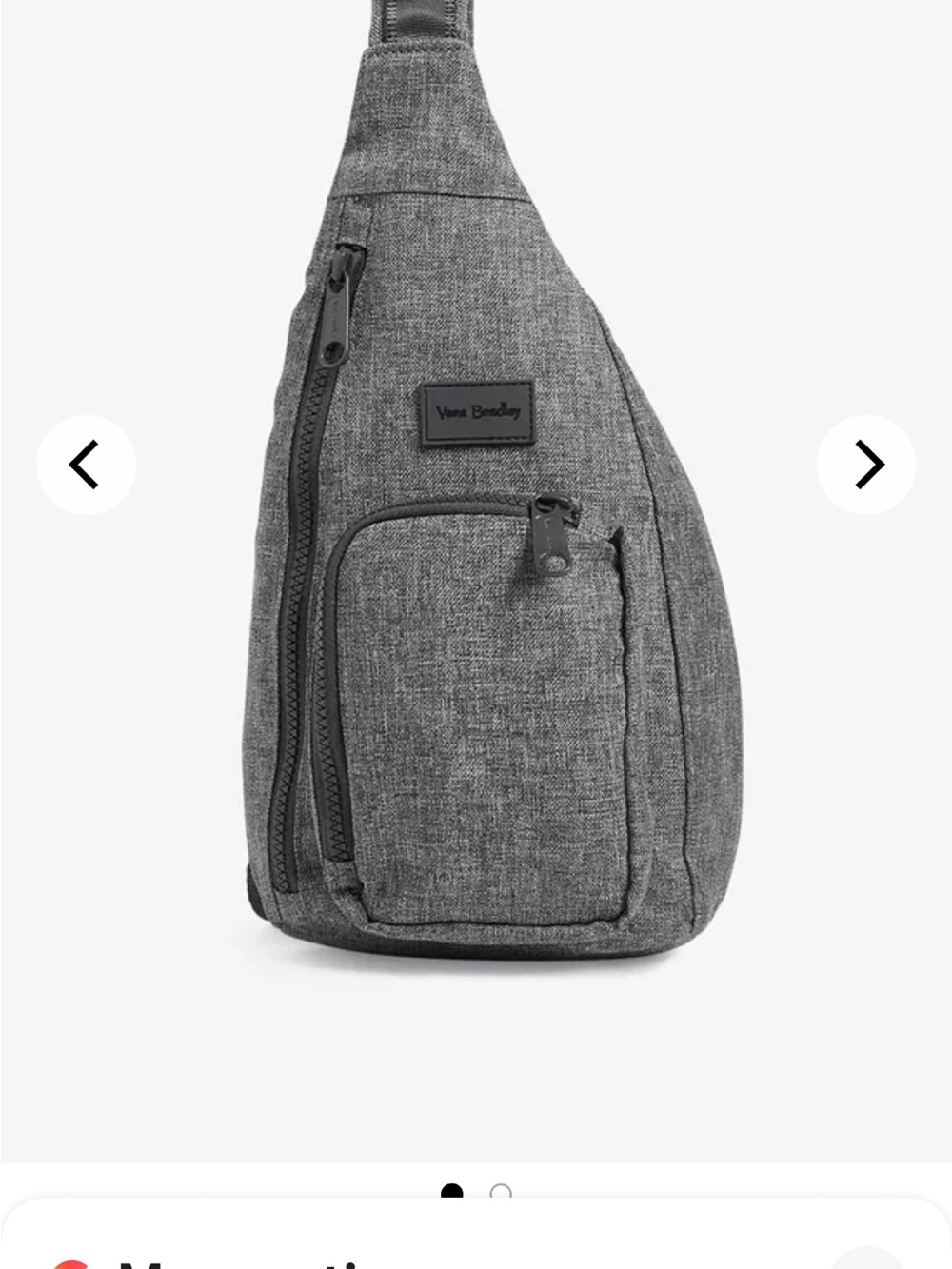 Vera Bradley ReActive Gray Heather Mini Sling Backpack